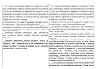 75
192.1. Якщо після постачання товарів/послуг здійснюється будь-яка
зміна суми компенсації їх вартості, включаючи наступний за постачанням
перегляд цін, перерахунок у випадках повернення товарів/послуг особі, яка
їх надала, або при поверненні постачальником суми попередньої оплати
товарів/послуг, суми податкових зобов'язань та податкового кредиту
постачальника та отримувача підлягають відповідному коригуванню на
підставі розрахунку коригування до податкової накладної, складеному в
порядку, встановленому для податкових накладних, та зареєстрованому в
Єдиному реєстрі податкових накладних.
Розрахунок коригування, складений постачальником товарів/послуг до
податкової накладної, яка видана їх отримувачу - платнику податку,
підлягає реєстрації в Єдиному реєстрі податкових накладних:
постачальником (продавцем) товарів/послуг, якщо передбачається
збільшення суми компенсації їх вартості на користь такого постачальника
або якщо коригування кількісних та вартісних показників у підсумку не
змінює суму компенсації;
отримувачем (покупцем) товарів/послуг, якщо передбачається
зменшення суми компенсації вартості товарів/послуг їх постачальнику, для
чого постачальник надсилає складений розрахунок коригування
отримувачу.
Розрахунки коригування, складені платником податку до
податкових накладних, що не видаються отримувачу, що складені до 1
лютого 2015 року, а також складених під час отримання послуг від
нерезидента, місцем постачання яких визначено митну територію
України, підлягають реєстрації в Єдиному реєстрі податкових
накладних таким платником податку.
192.1. Якщо після постачання товарів/послуг здійснюється будь-яка
зміна суми компенсації їх вартості, включаючи наступний за постачанням
перегляд цін, перерахунок у випадках повернення товарів/послуг особі, яка
їх надала, або при поверненні постачальником суми попередньої оплати
товарів/послуг, суми податкових зобов'язань та податкового кредиту
постачальника та отримувача підлягають відповідному коригуванню на
підставі розрахунку коригування до податкової накладної, складеному в
порядку, встановленому для податкових накладних, та зареєстрованому в
Єдиному реєстрі податкових накладних.
Розрахунок коригування, складений постачальником товарів/послуг до
податкової накладної, яка складена на отримувача - платника податку,
підлягає реєстрації в Єдиному реєстрі податкових накладних:
постачальником (продавцем) товарів/послуг, якщо передбачається
збільшення суми компенсації їх вартості на користь такого постачальника
або якщо коригування кількісних та вартісних показників у підсумку не
змінює суму компенсації;
отримувачем (покупцем) товарів/послуг, якщо передбачається
зменшення суми компенсації вартості товарів/послуг їх постачальнику, для
чого постачальник надсилає складений розрахунок коригування
отримувачу.
Розрахунки коригування, складені платником податку до
податкових накладних, що складені до 1 лютого 2015 року, а також
розрахунки коригування до податкових накладних, які не підлягали
наданню отримувачу (покупцю) - платнику податку, підлягають
реєстрації в Єдиному реєстрі податкових накладних постачальником
(продавцем). Зазначене не поширюється на розрахунки коригування,
що передбачають зменшення суми компенсації вартості
товарів/послуг їх постачальнику (зменшення податкового
зобов'язання постачальника та податкового кредиту отримувача),
складені після 1 липня 2015 року до податкових накладних, складених
до 1 липня 2015 року на отримувача (покупця) - платника податку, які
підлягають реєстрації в Єдиному реєстрі податкових накладних
отримувачем (покупцем) товарів/послуг.
Розрахунок коригування, що складається до податкової накладної,
складеної отримувачем (покупцем) послуг від нерезидента, місце
постачання яких розташоване на митній території України, підлягає
 