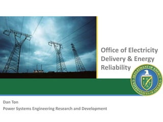Office of Electricity
Delivery & Energy
Reliability
Dan Ton
Power Systems Engineering Research and Development
 