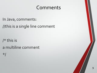 Java OOP Programming language (Part 1) - Introduction to Java | PPT