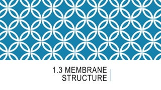 1.3 MEMBRANE
STRUCTURE
 