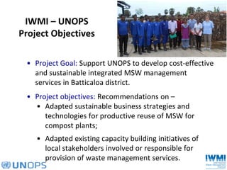 Opportunities for Sustainable Municipal Solid Waste Management Services in Batticaloa District