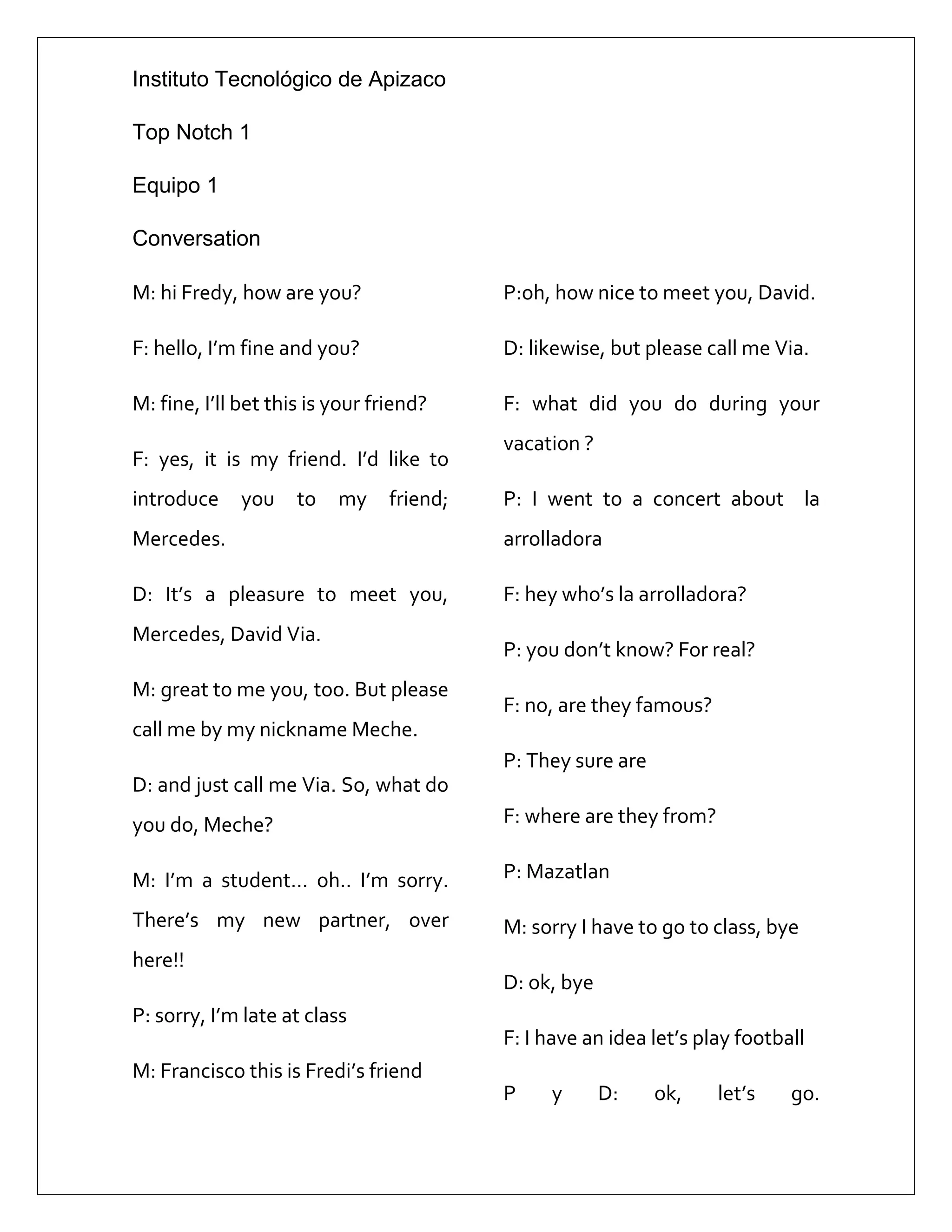 conversacion en ingles top notch 1 PDF