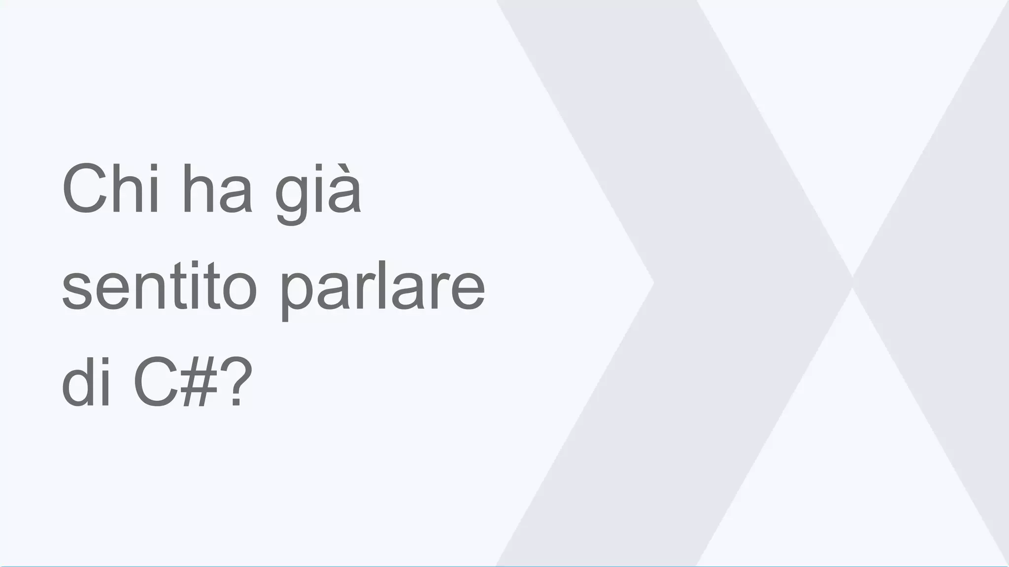 Chi ha già
sentito parlare
di C#?
 