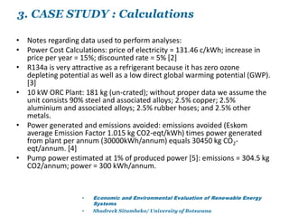 Economic and Environmental Analysis of Renewable Energy Systems | PPTX