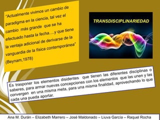 Ana M. Durán – Elizabeth Marrero – José Maldonado – Liuva García – Raquel Rocha
 