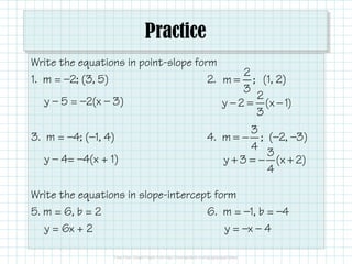 1.4.3 Slopes and Equations of Lines | PDF