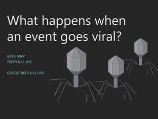 What happens when
an event goes viral?
GREG MAST
TREEFOLKS, INC
GREG@TREEFOLKS.ORG
 