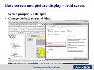 Base screen and picture display – Add screen
• Screen prosperity : Dataplot
• Change the base screen  Main
 