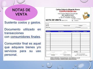 NOTAS DE
VENTA
 