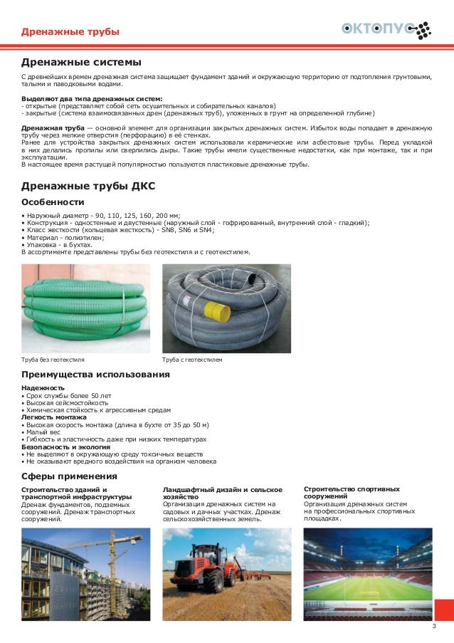 1.3.22 Гибкие гофрированные трубы для дренажа