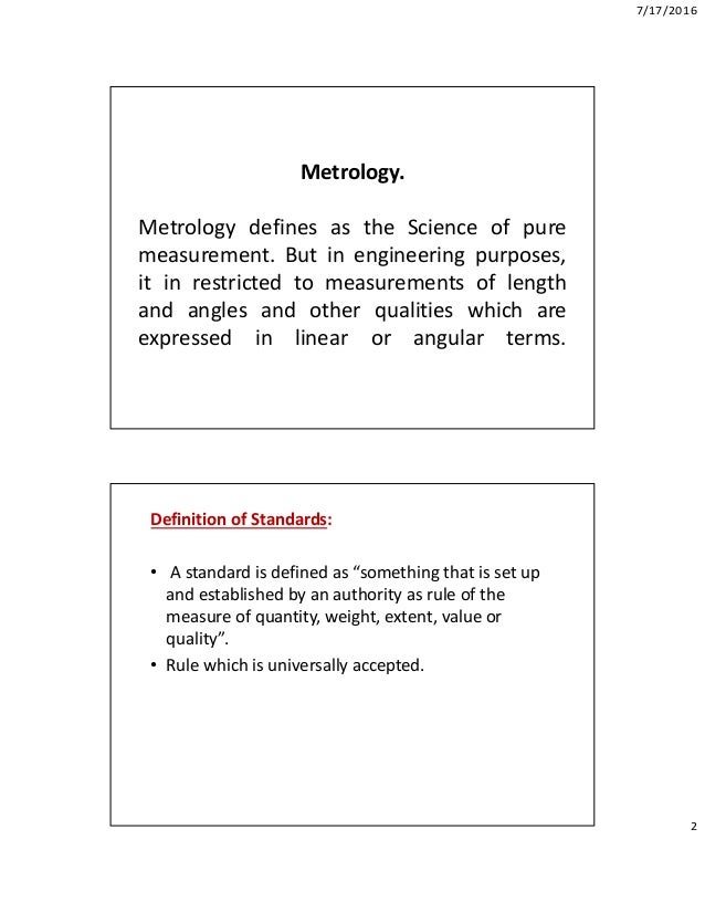 Measurement standards