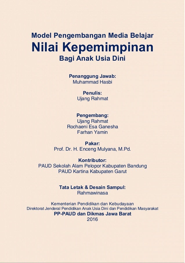 Model pengembangan media belajar nilai kepemimpinan anak 