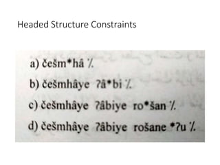 Headed Structure Constraints
 