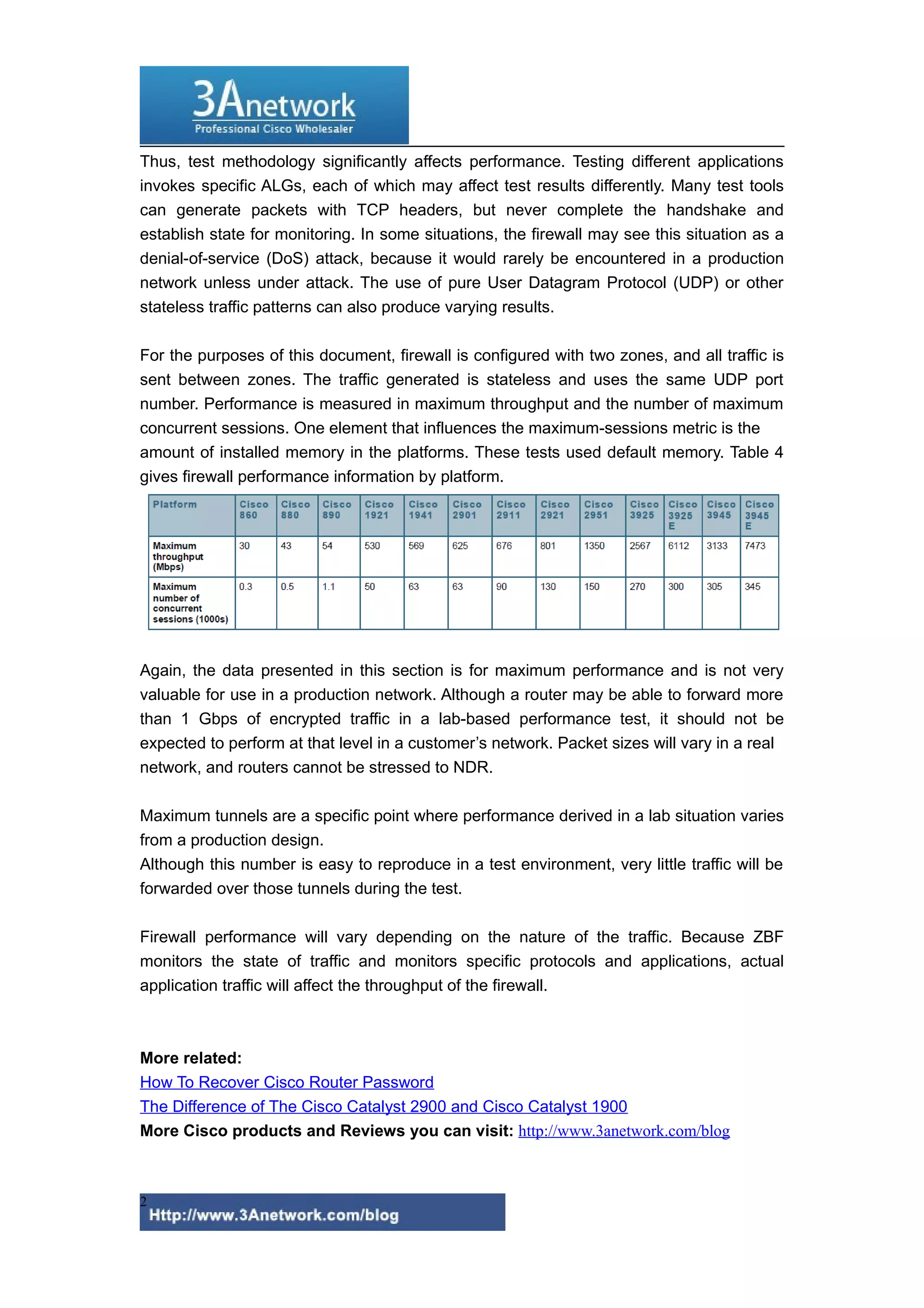 Cisco Router Throughput | DOC | Computer Networking | Computing