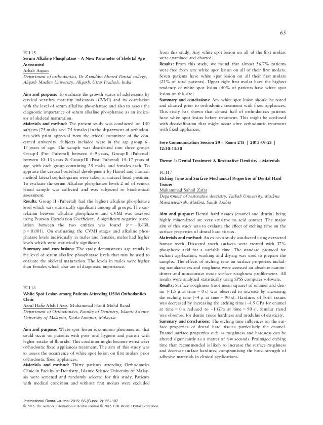 WORLD DENTAL CONGRESS ABSTRACT FCO90 PUBLISHED