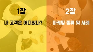 1장
내 고객은 어디있나?
2장
마케팅 종류 및 사례
 