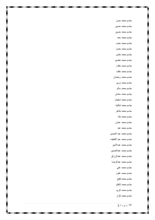 13| P a g e
‫حسن‬ ‫محمد‬ ‫جاسم‬
‫حسين‬ ‫محمد‬ ‫جاسم‬
‫حسين‬ ‫محمد‬ ‫جاسم‬
‫حمد‬ ‫محمد‬ ‫جاسم‬
‫حمود‬ ‫محمد‬ ‫جاسم‬
‫حمود‬ ‫محمد‬ ‫جاسم‬
‫خشن‬ ‫محمد‬ ‫جاسم‬
‫خضير‬ ‫محمد‬ ‫جاسم‬
‫خلف‬ ‫محمد‬ ‫جاسم‬
‫خلف‬ ‫محمد‬ ‫جاسم‬
‫رمضان‬ ‫محمد‬ ‫جاسم‬
‫زوير‬ ‫محمد‬ ‫جاسم‬
‫سالم‬ ‫محمد‬ ‫جاسم‬
‫سلمان‬ ‫محمد‬ ‫جاسم‬
‫شغيدل‬ ‫محمد‬ ‫جاسم‬
‫شكايه‬ ‫محمد‬ ‫جاسم‬
‫طاهر‬ ‫محمد‬ ‫جاسم‬
‫طه‬ ‫محمد‬ ‫جاسم‬
‫عباس‬ ‫محمد‬ ‫جاسم‬
‫عبد‬ ‫محمد‬ ‫جاسم‬
‫الحسين‬ ‫عبد‬ ‫محمد‬ ‫جاسم‬
‫اللطيف‬ ‫عبد‬ ‫محمد‬ ‫جاسم‬
‫عبداالمير‬ ‫محمد‬ ‫جاسم‬
‫عبدالحسين‬ ‫محمد‬ ‫جاسم‬
‫عبدالرزاق‬ ‫محمد‬ ‫جاسم‬
‫عبدالرضا‬ ‫محمد‬ ‫جاسم‬
‫علي‬ ‫محمد‬ ‫جاسم‬
‫ج‬‫غلوم‬ ‫محمد‬ ‫اسم‬
‫فليح‬ ‫محمد‬ ‫جاسم‬
‫كاظم‬ ‫محمد‬ ‫جاسم‬
‫كريم‬ ‫محمد‬ ‫جاسم‬
‫كزار‬ ‫محمد‬ ‫جاسم‬
 