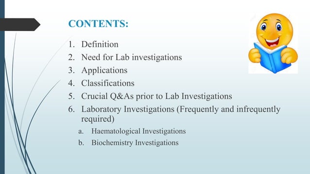 Routine laboratory investigations | PPTX | Blood Disorders | Diseases ...