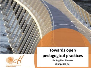 Towards open
pedagogical practices
Dr Angélica Rísquez
@angelica_tel
 