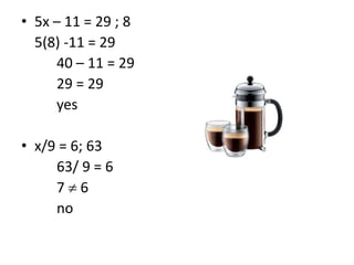 Contemporary Math- Introduction to equations | PPTX