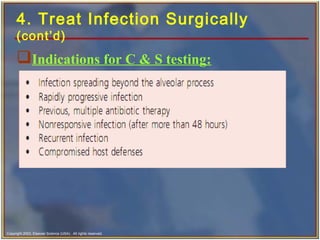 Copyright 2003, Elsevier Science (USA). All rights reserved.
4. Treat Infection Surgically
(cont’d)
Indications for C & S testing:
 