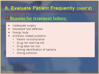 Copyright 2003, Elsevier Science (USA). All rights reserved.
8. Evaluate Patient Frequently (cont’d)
Reasons for treatment failure:
 