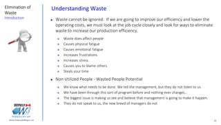 52Marek.Piatkowski@Rogers.com
Elimination of
Waste
Introduction
Thinkingwin, Win, WIN
Understanding Waste
 Waste cannot b...