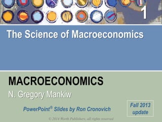 MACROECONOMICS
© 2014 Worth Publishers, all rights reserved
PowerPoint®
Slides by Ron Cronovich
N. Gregory Mankiw
Fall 2013
update
The Science of Macroeconomics
1
 