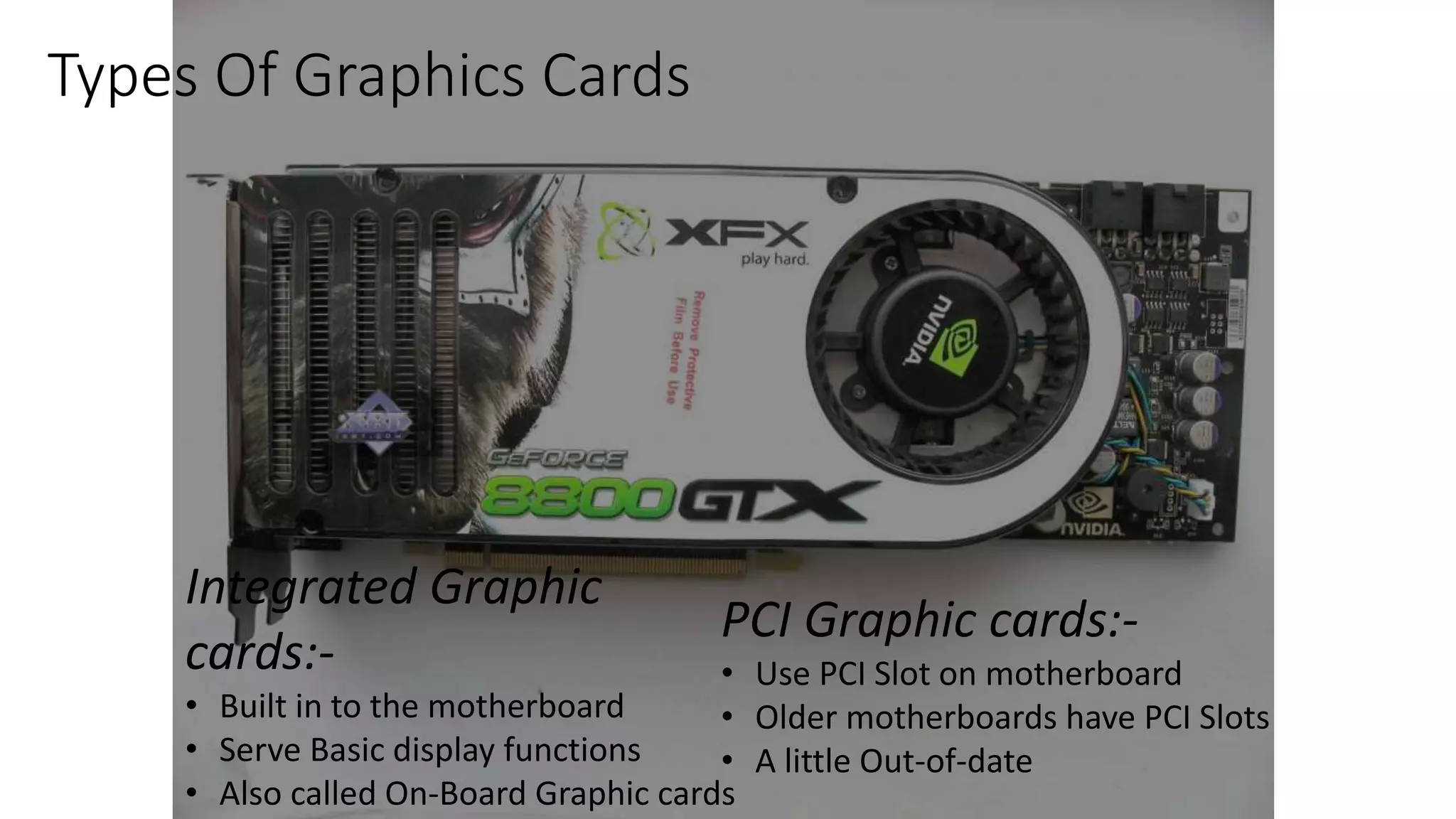 GRAPHIC CARD | PPTX | 3-D Graphics | Computer Software and Applications