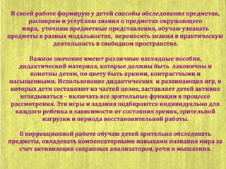 Развивающая предметно-пространственная среда в кабинете учителя-дефектолога (тифлопедагога)