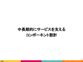 Copyright © DeNA Co.,Ltd. All Rights Reserved.
中長期的にサービスを支える
コンポーネント設計
57
 