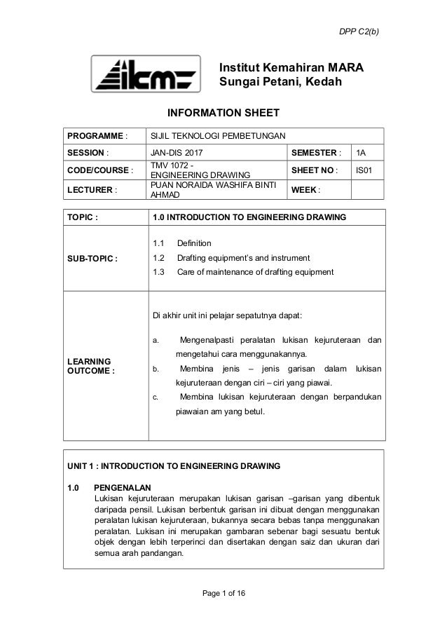 1.0 intro to engineering drawing