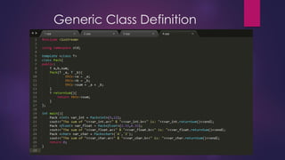 Generic Class Definition
 
