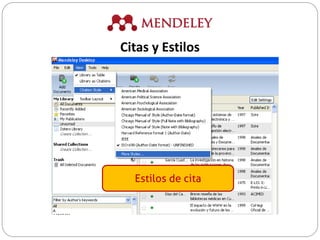 Estilos de cita
Citas y Estilos
 