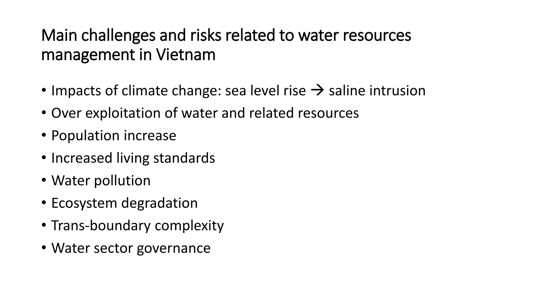 Greening water resource use: A perspective from the Vietnam National ...