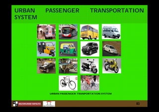 N
NILESHKUMAR HAPALIYA
H
URBAN PASSENGER TRANSPORTATION
SYSTEM
83
URBAN PASSENGER TRANPORTATION SYSTEM
 