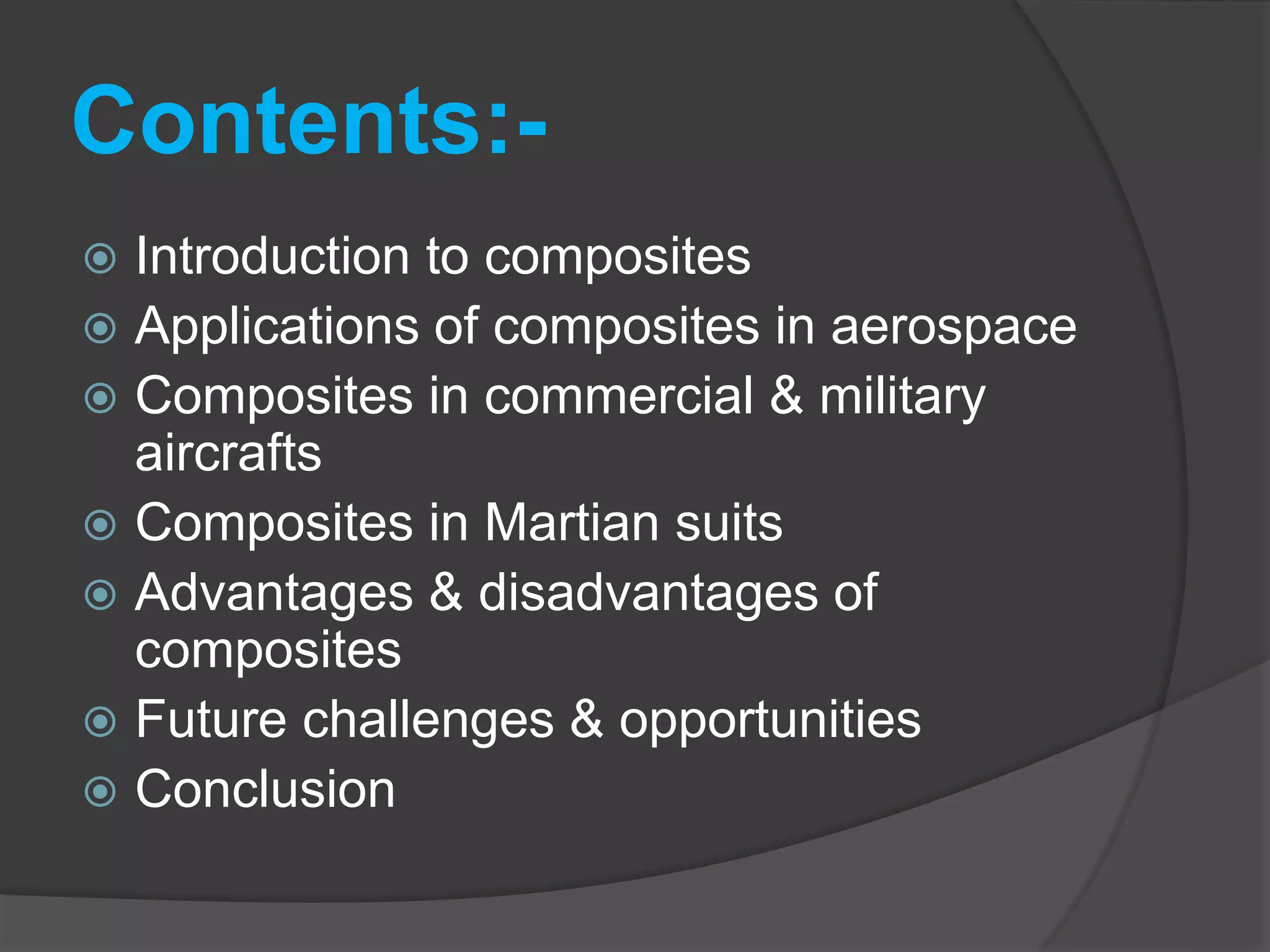 Composite Materials Used in Aerospace Industry | PPTX