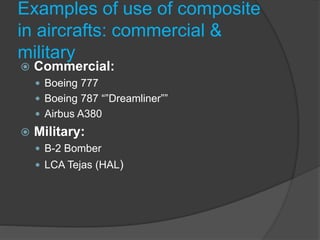 Composite Materials Used in Aerospace Industry | PPTX