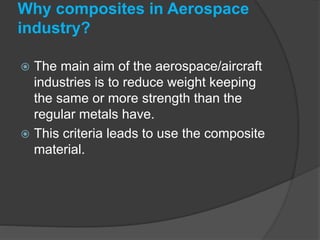 Composite Materials Used in Aerospace Industry | PPTX
