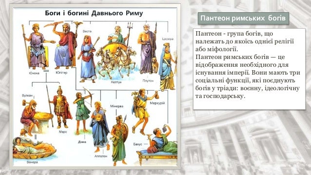 Боги древнего рима список и описание с картинками