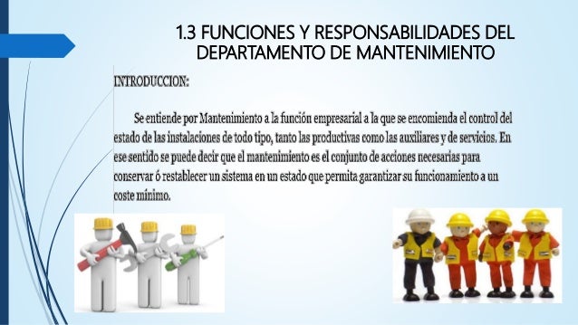 Departamento De Mantenimiento Y Sus Funciones