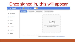 Once signed in, this will appear
 