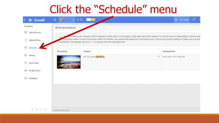 Click the “Schedule” menu
 