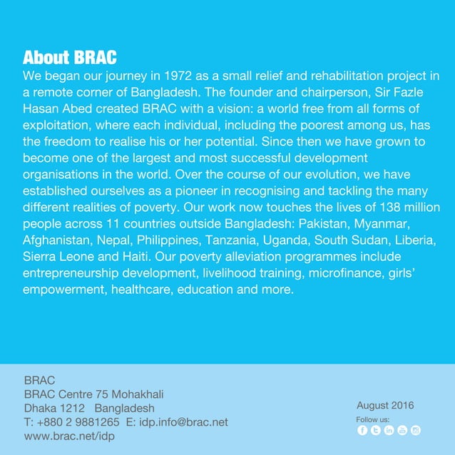 Brochure of BRAC's Integrated Development Programme (IDP) | PDF