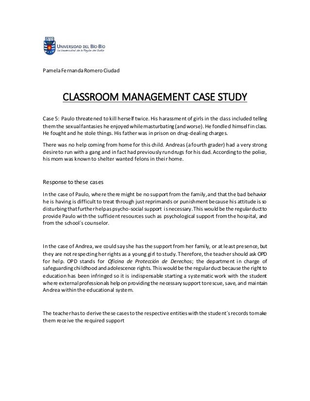 case study of classroom management