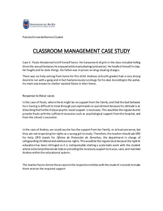 case study for classroom management