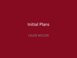 Initial Plans
CALEB WILCOX
 