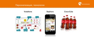 Персонализация, технологии
Vodafone Coca-ColaSephora
 