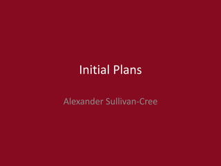 Initial Plans
Alexander Sullivan-Cree
 