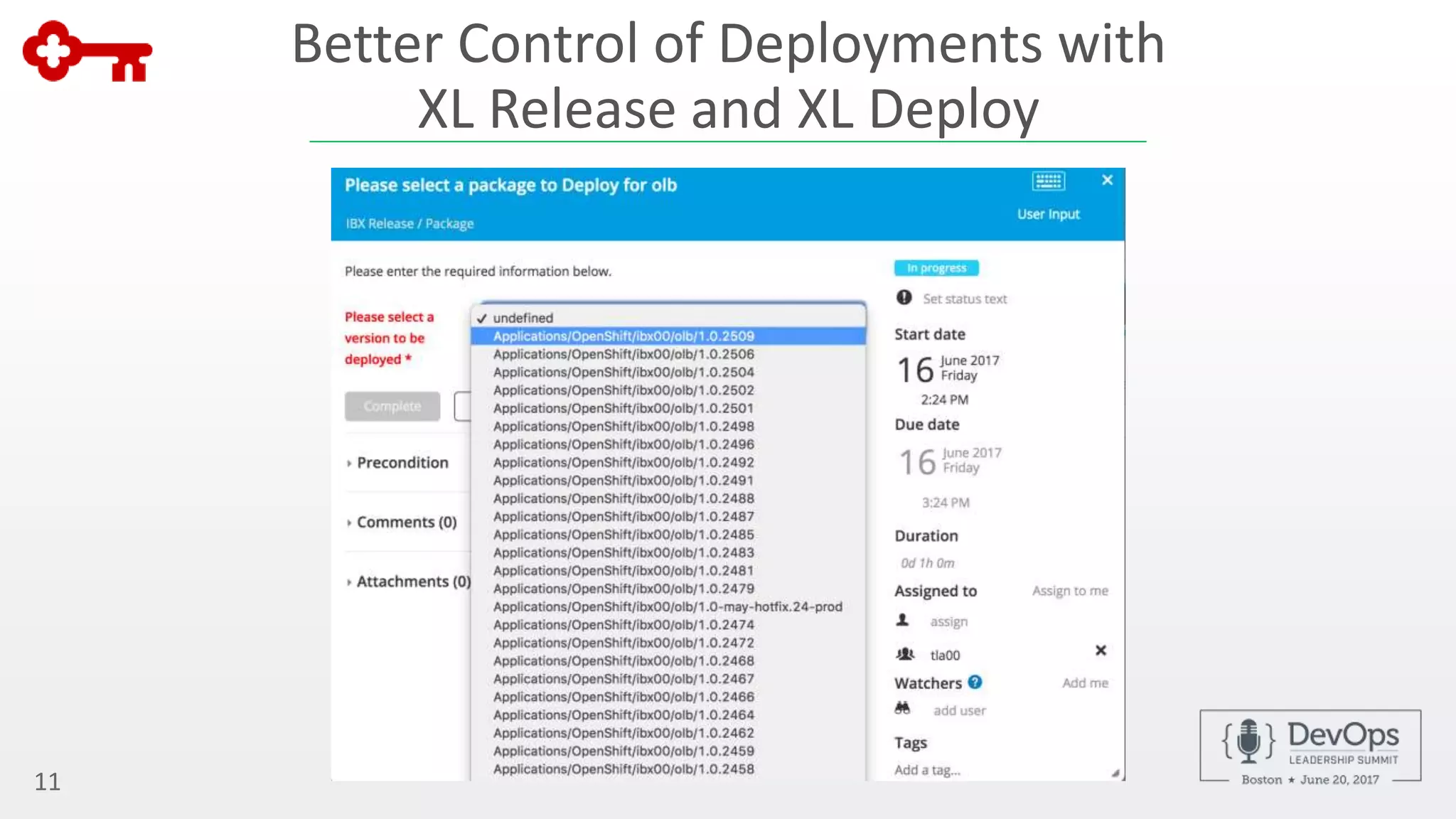 Better Control of Deployments with
XL Release and XL Deploy
11
 